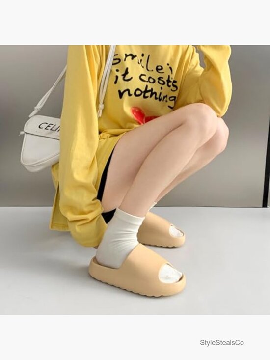 Slides Unisex Platform Pillow Slippers Thick EVA Sole Lightweight Open Toe